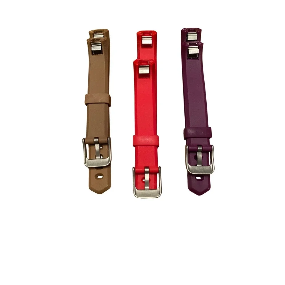 3 Pack Replacement Bands for Fitbit Alta Alta HR Silicone Straps Red Tan Purple